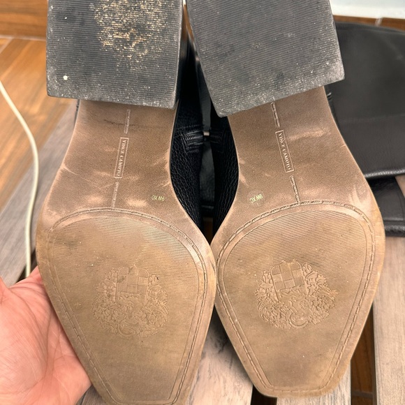 Vince Camuto Black Leather Sangeti Boots Extra Wide Calf - Picture 5 of 8